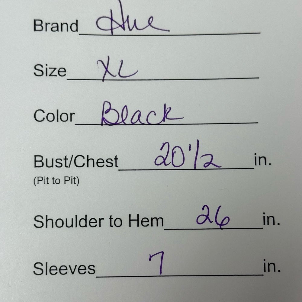 HUE SleepWell Black V-Neck Short Sleeve Tee Shirt Top XL Modal Blend - Picture 6 of 6